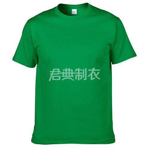正绿色纯棉文化衫