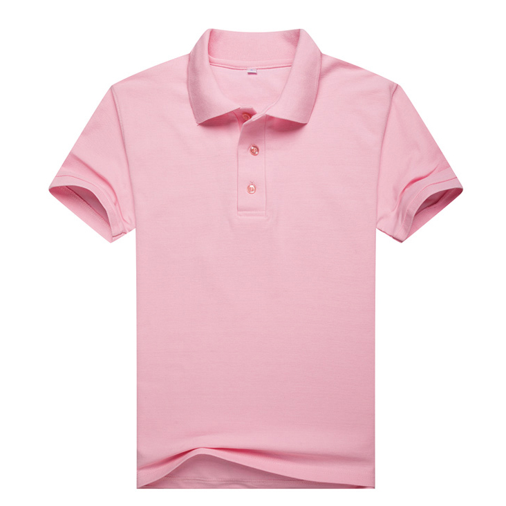 粉色T恤衫,短袖翻领粉色T恤衫定制款式
